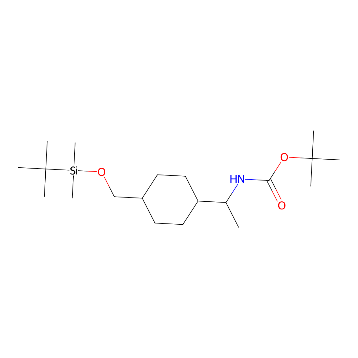 (R)-N-Boc-1-[4-(tert-butyldimethylsilyloxymethyl)cyclohexyl]ethan-1-amine molecular structure, CAS 672314-58-8