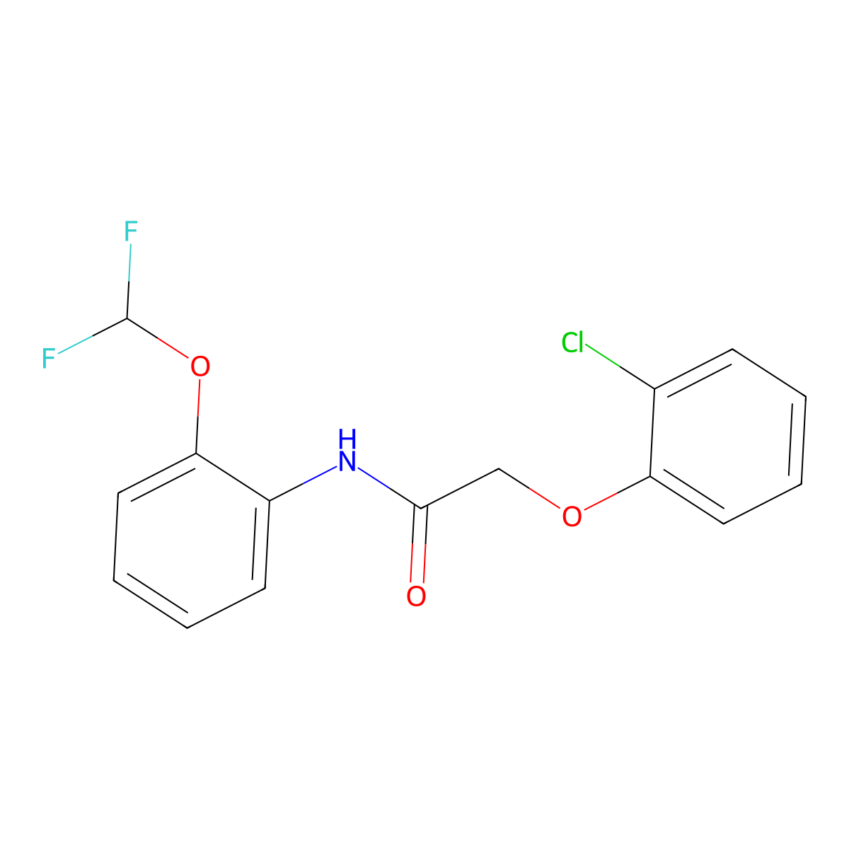 2-(2-chlorophenoxy)-N-[2-(difluoromethoxy)phenyl]acetamide molecular structure, CAS 672319-83-4
