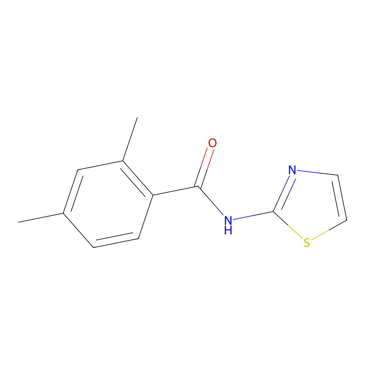 2,4-dimethyl-N-(1,3-thiazol-2-yl)benzamide molecular structure, CAS 672320-72-8