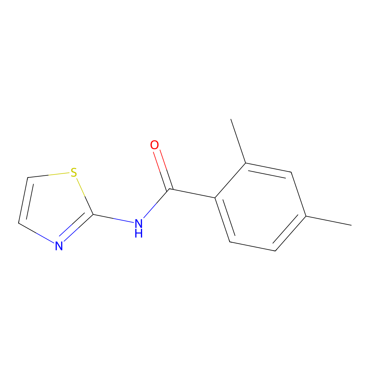 2,4-dimethyl-N-(1,3-thiazol-2-yl)benzamide molecular structure, CAS 672320-72-8