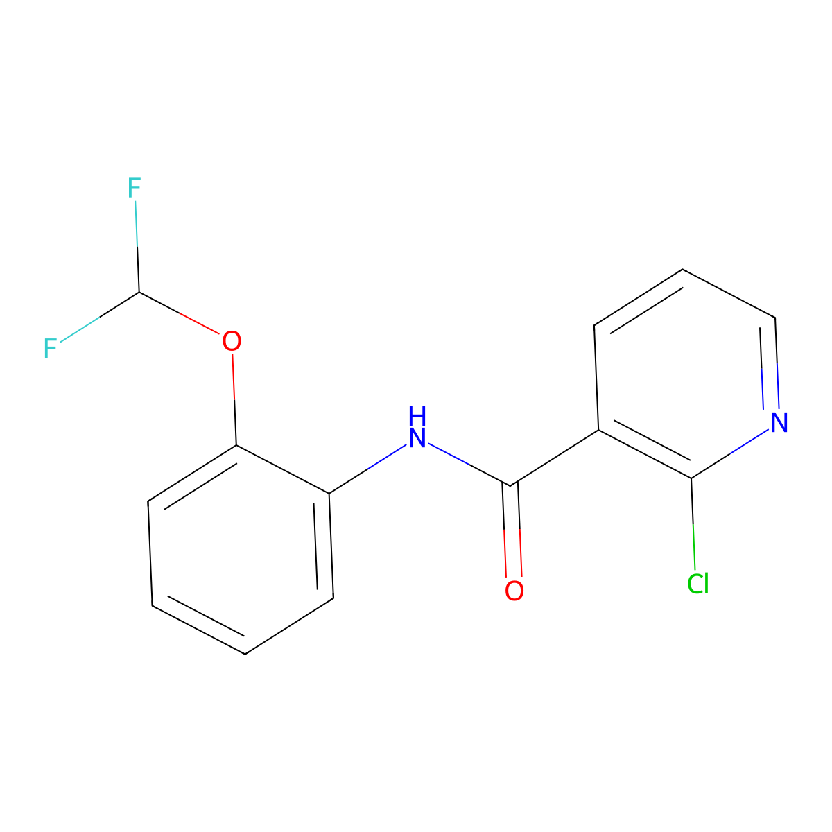 2-chloro-N-[2-(difluoromethoxy)phenyl]pyridine-3-carboxamide molecular structure, CAS 672323-16-9