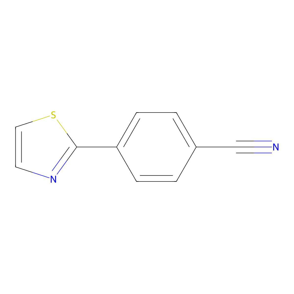 4-(1,3-Thiazol-2-yl)benzonitrile molecular structure, CAS 672324-84-4