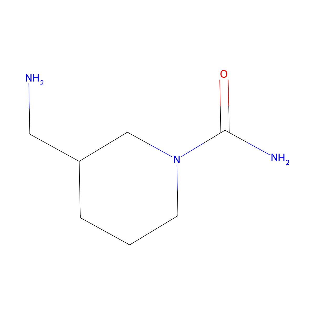 3-(Aminomethyl)piperidine-1-carboxamide molecular structure, CAS 672324-93-5
