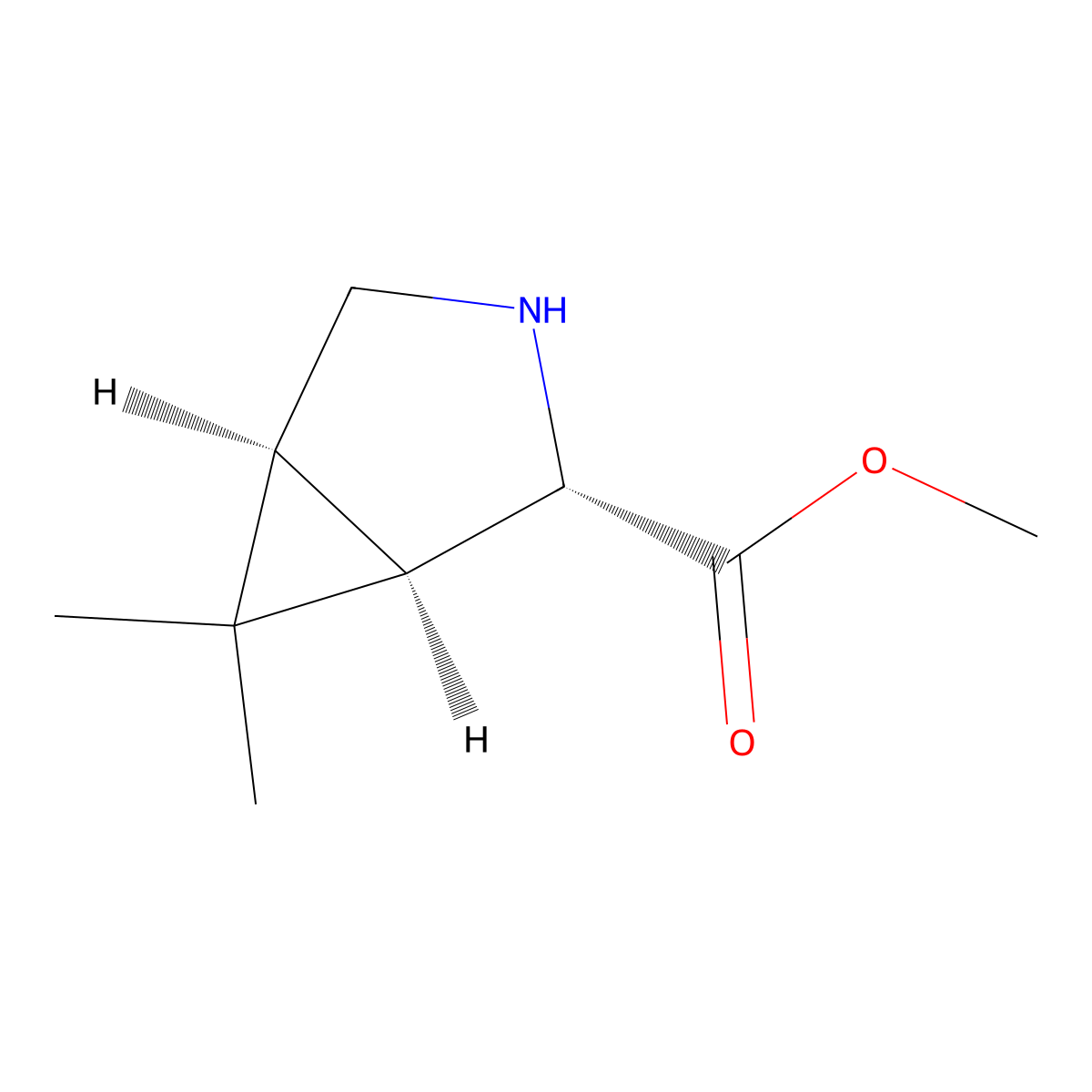 methyl (1R,2S,5S)-6,6-dimethyl-3-azabicyclo[3.1.0]hexane-2-carboxylate molecular structure, CAS 672325-23-4