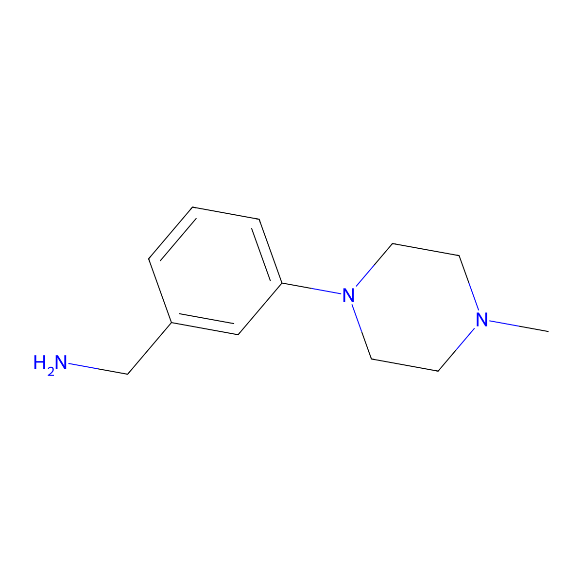 3-(4-Methyl-1-piperazinyl)benzenemethanamine molecular structure, CAS 672325-37-0