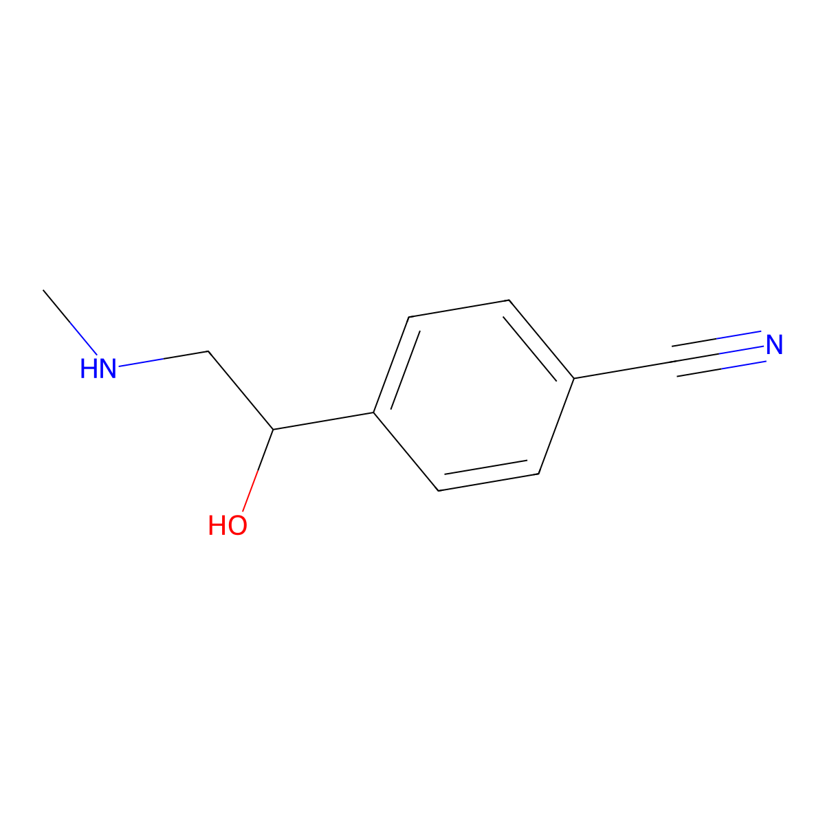 4-[1-Hydroxy-2-(methylamino)ethyl]benzonitrile molecular structure, CAS 672326-24-8