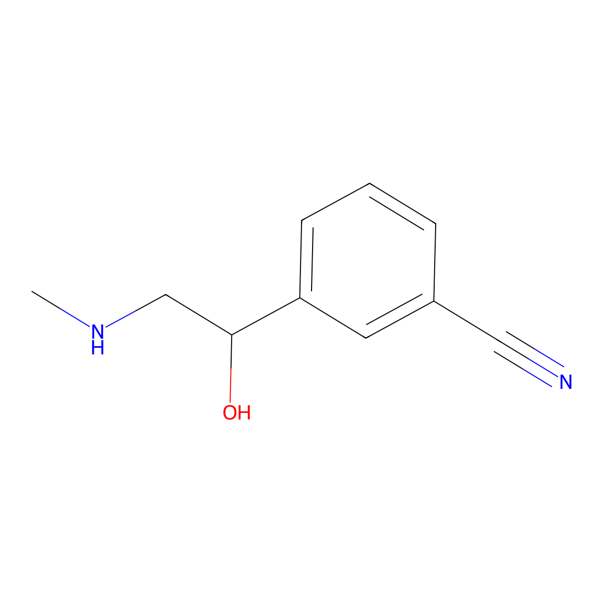 3-[1-Hydroxy-2-(methylamino)ethyl]benzonitrile molecular structure, CAS 672326-25-9