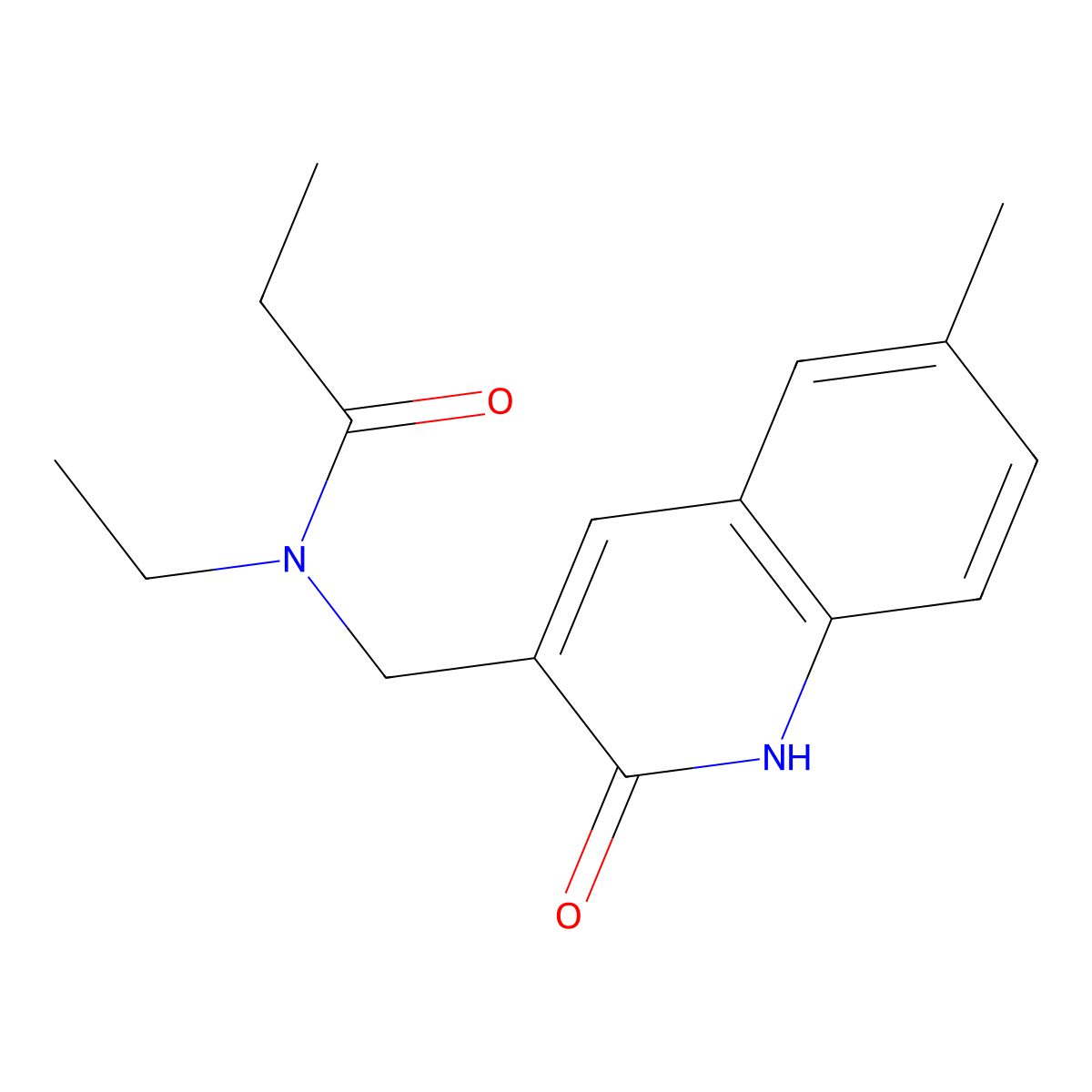 N-ethyl-N-[(6-methyl-2-oxo-1H-quinolin-3-yl)methyl]propanamide molecular structure, CAS 672331-12-3