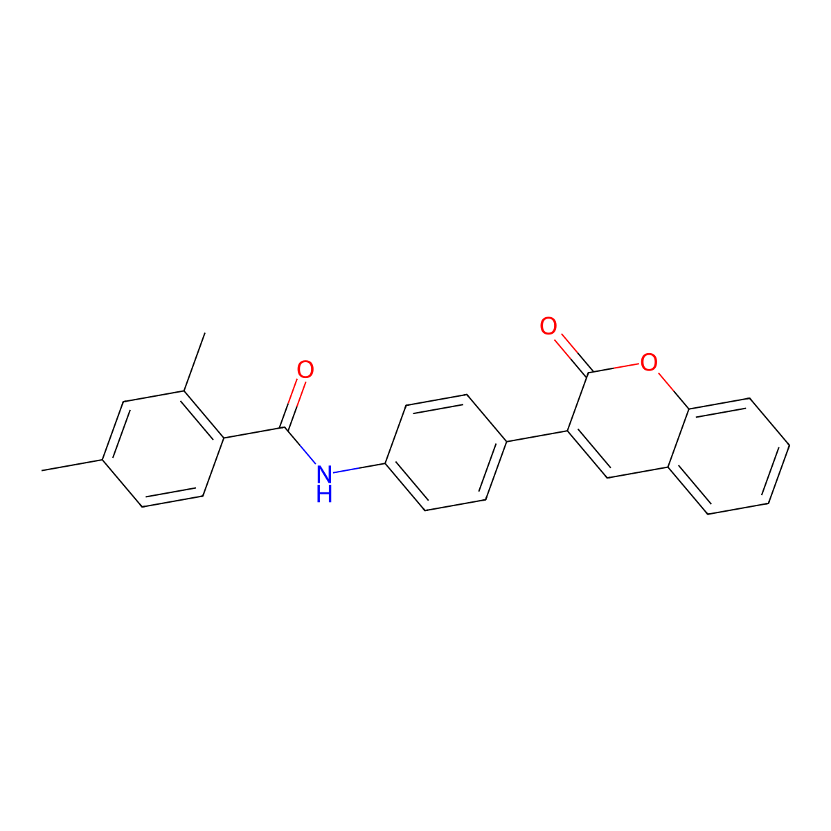 2,4-dimethyl-N-[4-(2-oxochromen-3-yl)phenyl]benzamide molecular structure, CAS 672331-28-1