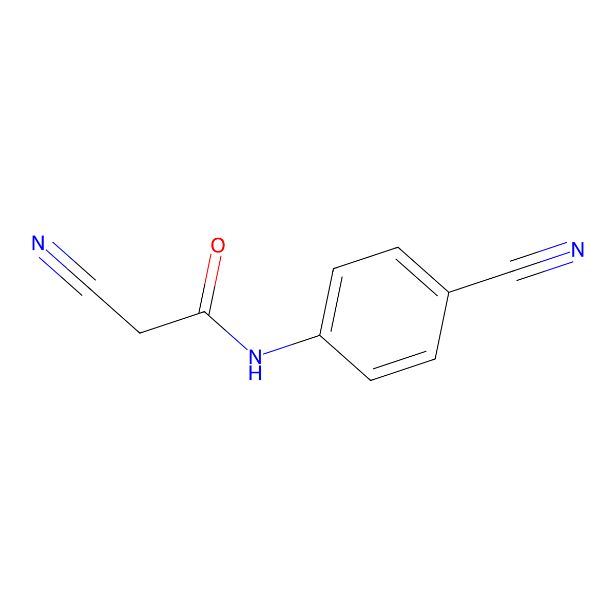 2-cyano-N-(4-cyanophenyl)acetamide molecular structure, CAS 672332-72-8