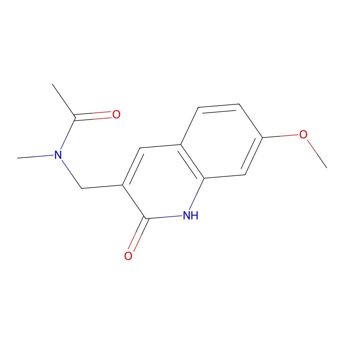 N-[(7-methoxy-2-oxo-1H-quinolin-3-yl)methyl]-N-methylacetamide molecular structure, CAS 672337-48-3