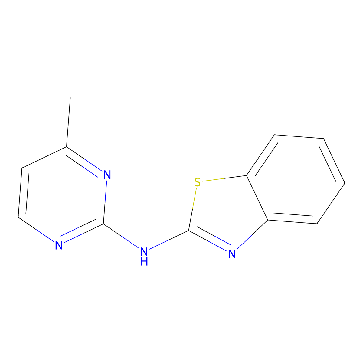 N-(4-methylpyrimidin-2-yl)-1,3-benzothiazol-2-amine molecular structure, CAS 672338-48-6