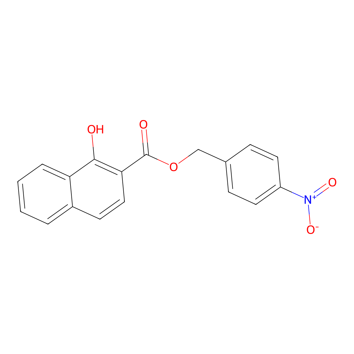 (4-Nitrophenyl)methyl 1-hydroxynaphthalene-2-carboxylate molecular structure, CAS 672339-75-2