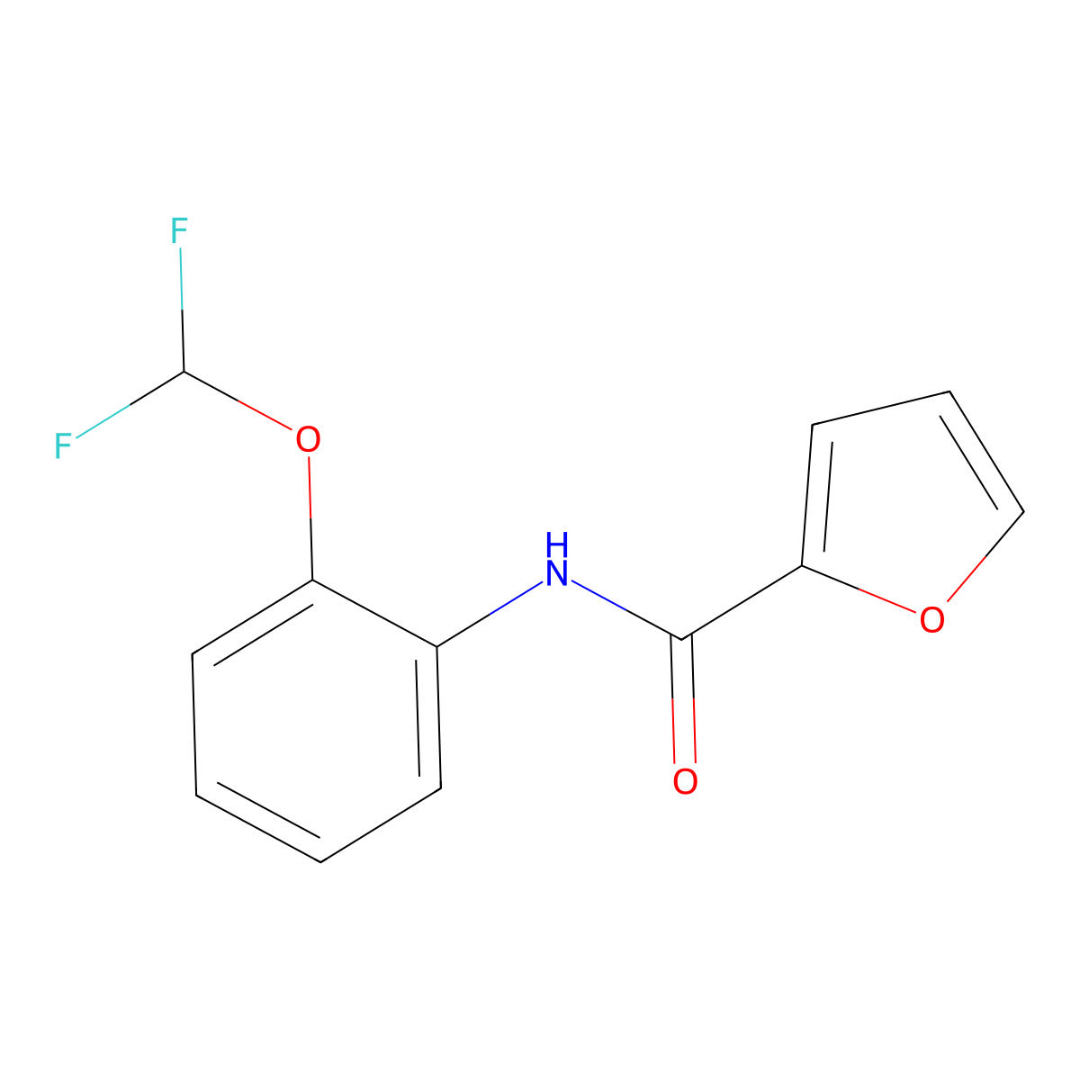 N-[2-(difluoromethoxy)phenyl]furan-2-carboxamide molecular structure, CAS 672340-81-7