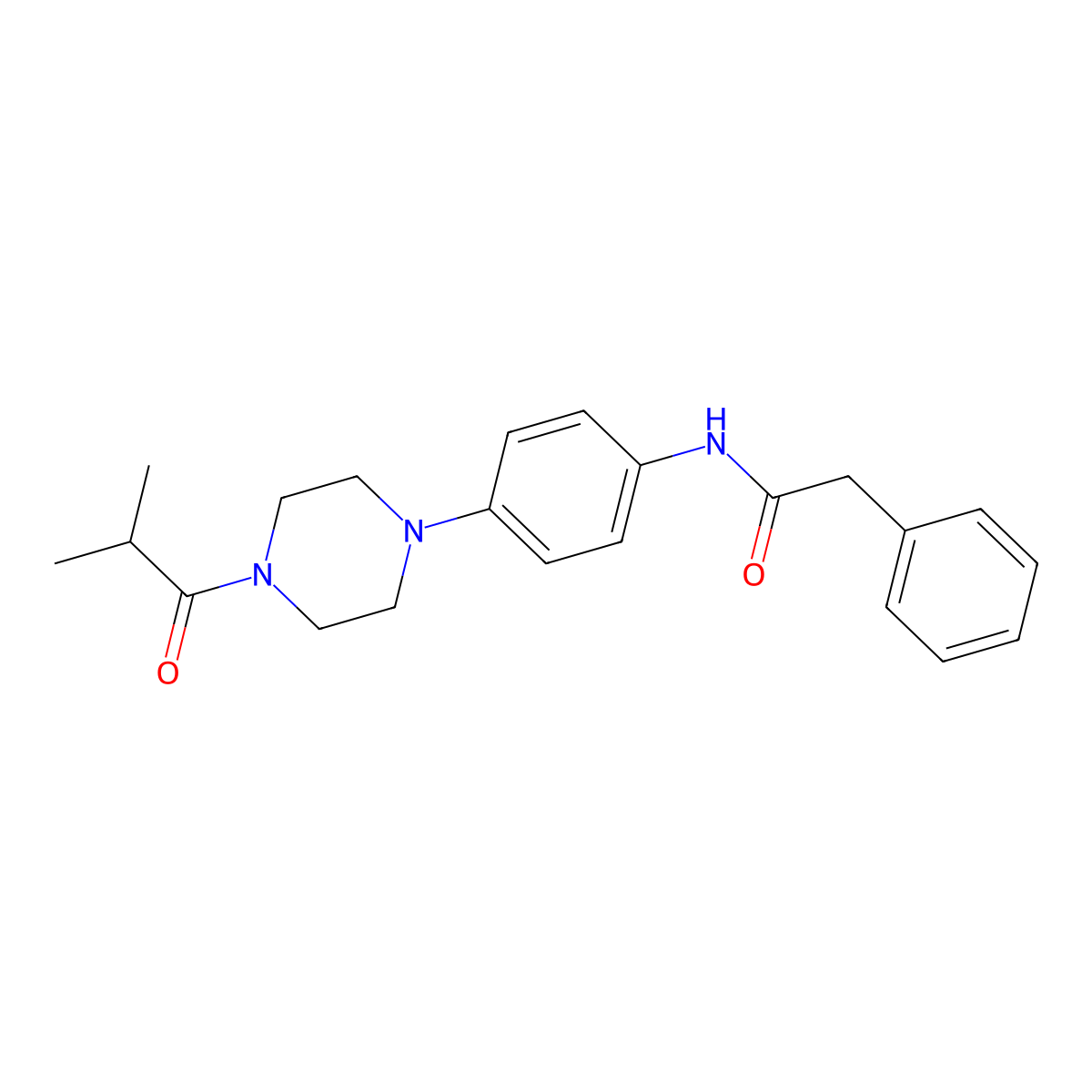 N-[4-[4-(2-methylpropanoyl)piperazin-1-yl]phenyl]-2-phenylacetamide molecular structure, CAS 672342-72-2