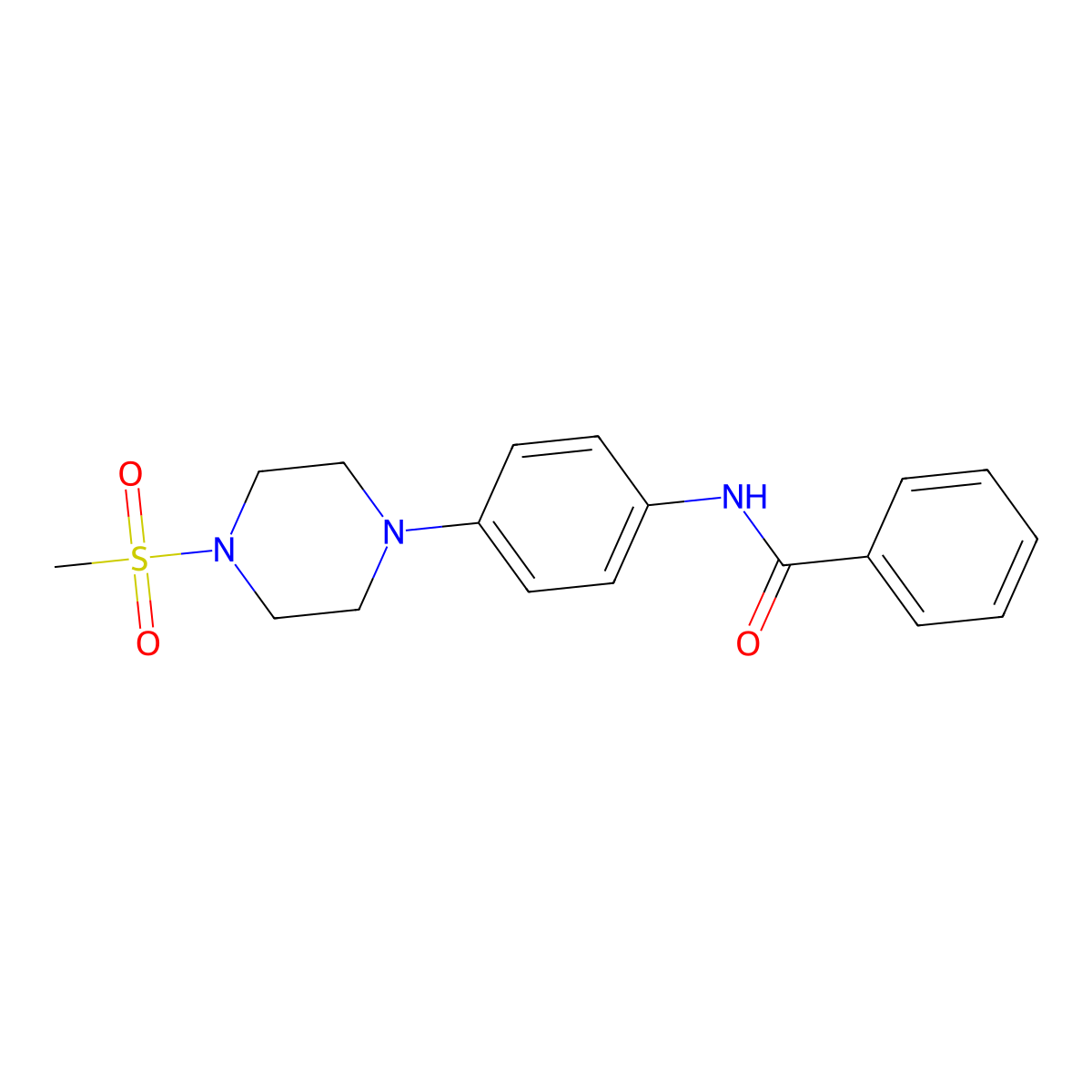 N-[4-(4-methylsulfonylpiperazin-1-yl)phenyl]benzamide molecular structure, CAS 672342-91-5