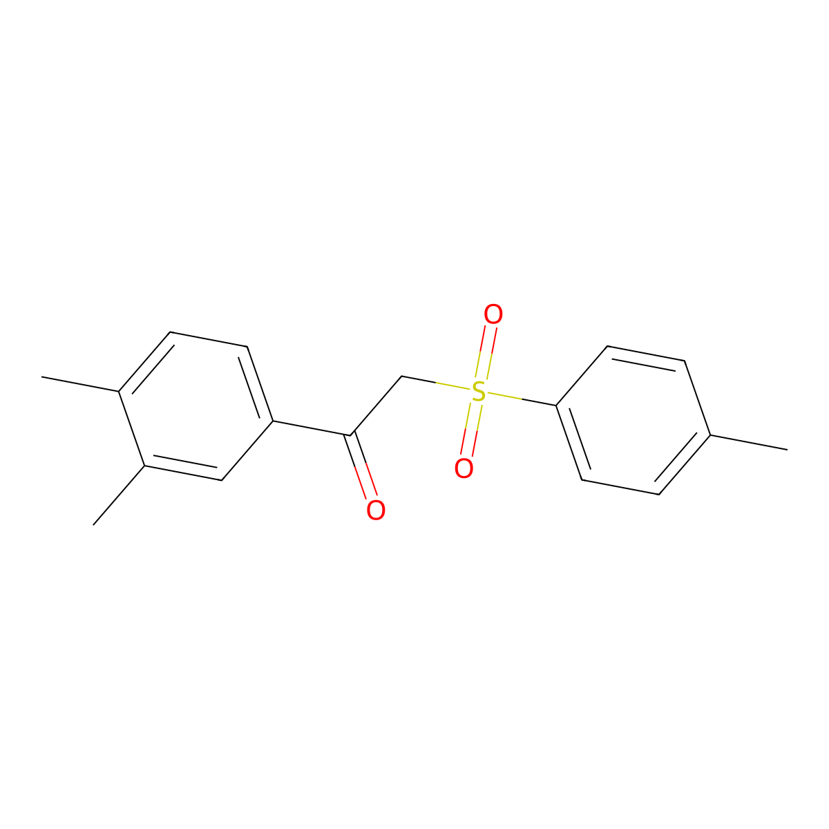 1-(3,4-Dimethylphenyl)-2-(4-methylphenyl)sulfonylethanone molecular structure, CAS 672342-99-3