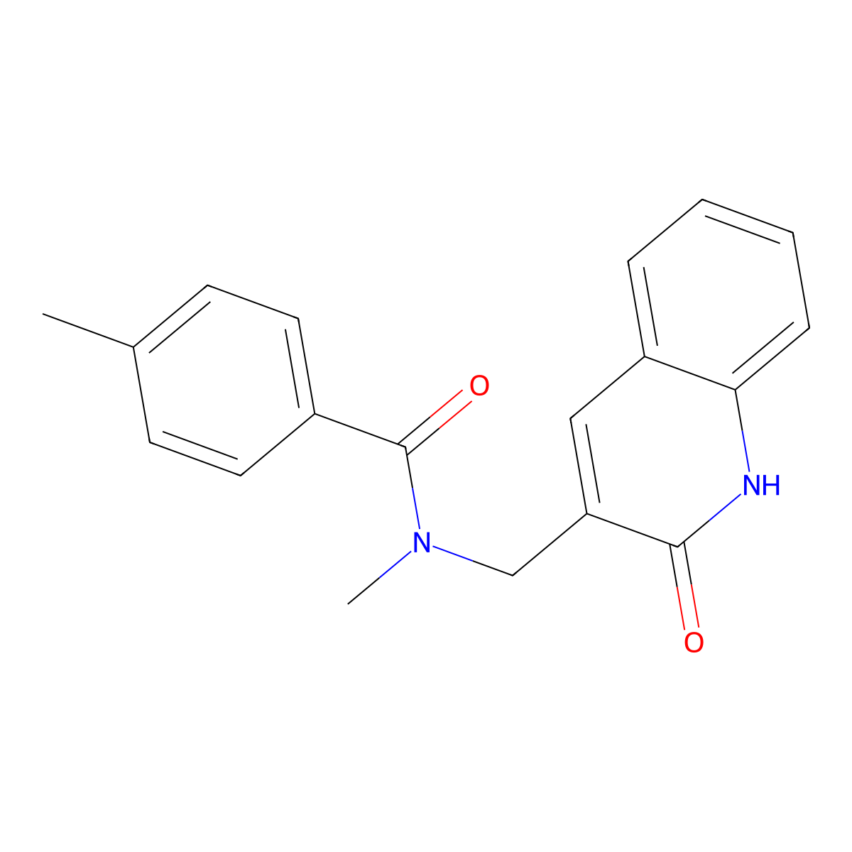 N,4-dimethyl-N-[(2-oxo-1H-quinolin-3-yl)methyl]benzamide molecular structure, CAS 672343-83-8