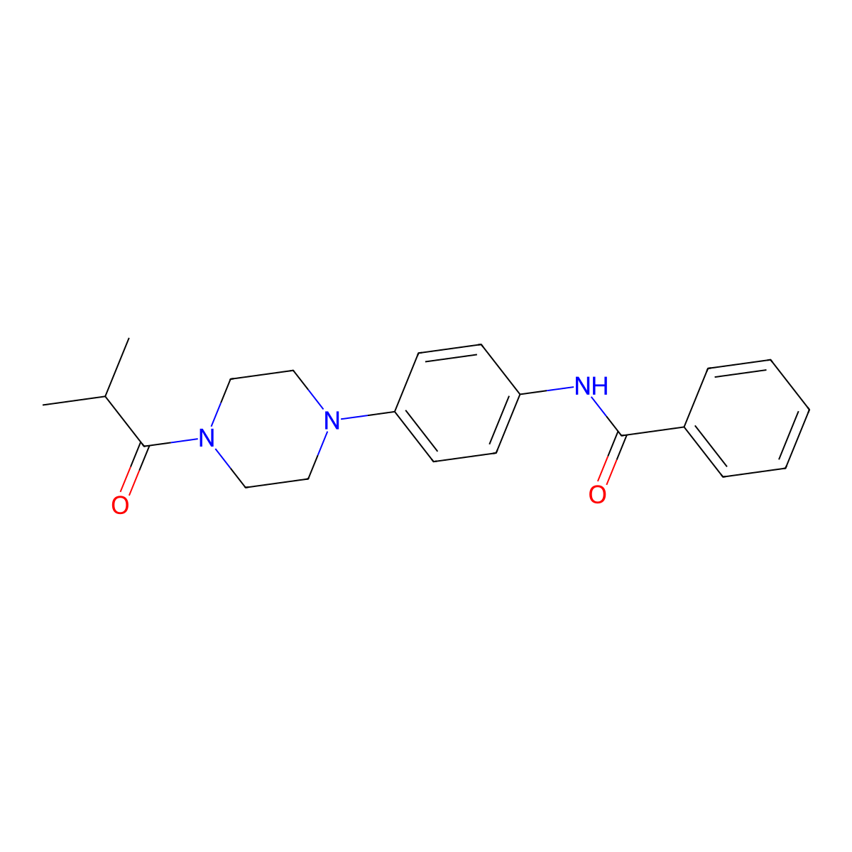 N-[4-(4-isobutyryl-1-piperazinyl)phenyl]benzamide molecular structure, CAS 672344-32-0