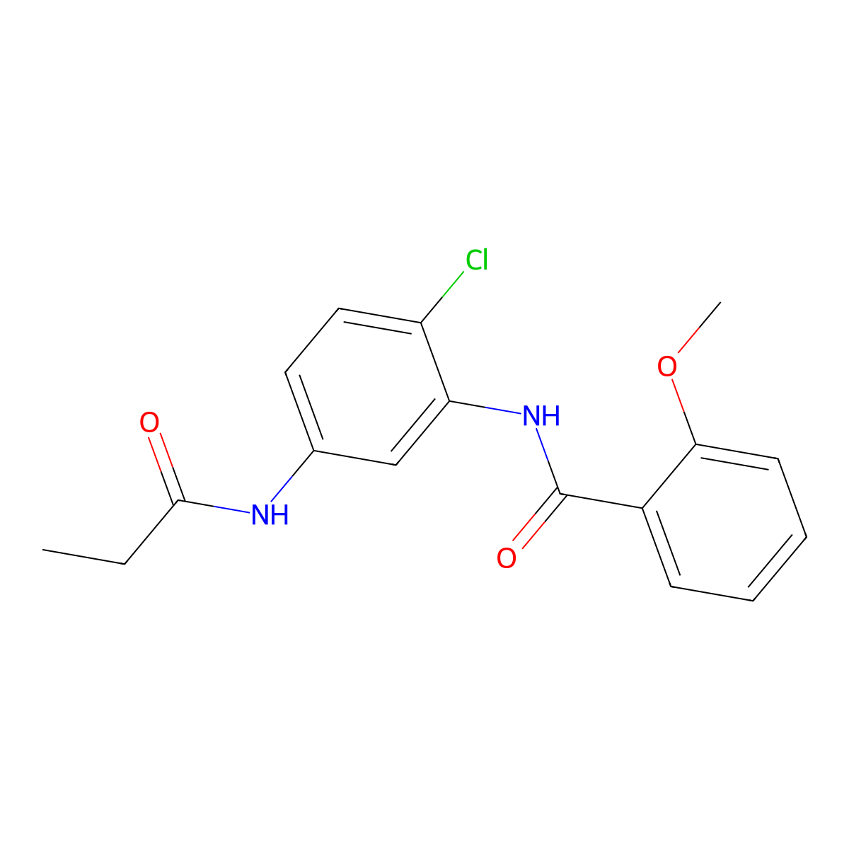 N-[2-chloro-5-(propanoylamino)phenyl]-2-methoxybenzamide molecular structure, CAS 672344-66-0