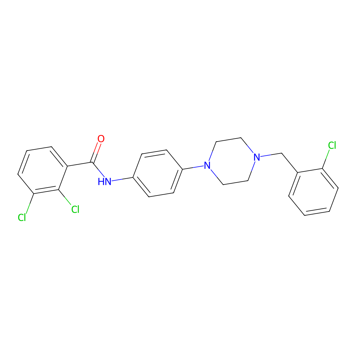 2,3-dichloro-N-[4-[4-[(2-chlorophenyl)methyl]piperazin-1-yl]phenyl]benzamide molecular structure, CAS 672344-71-7