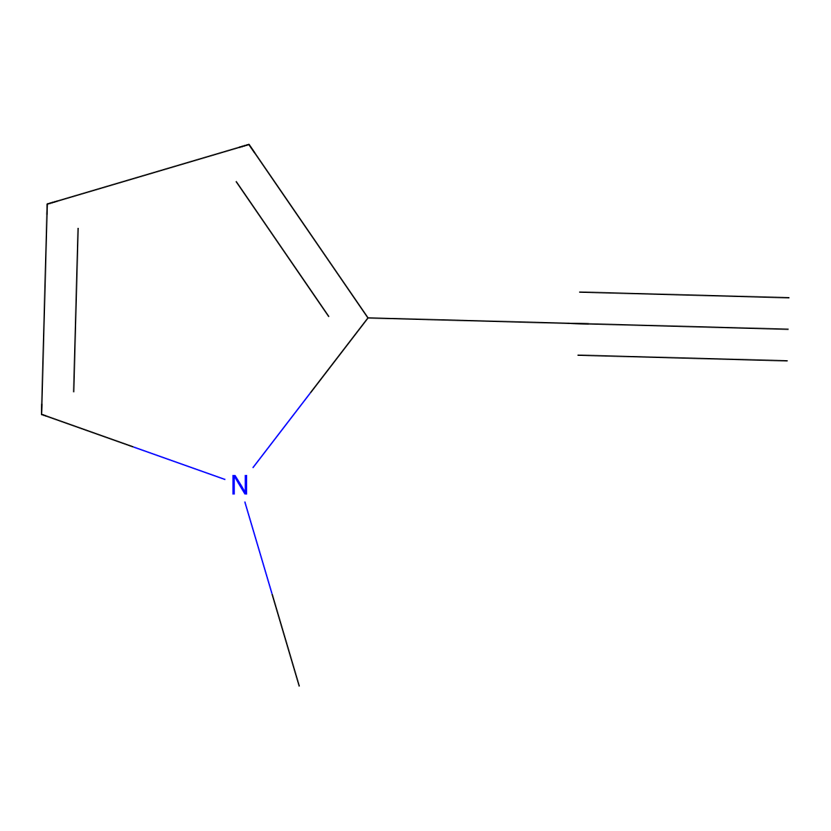 2-Ethynyl-1-methyl-1H-pyrrole molecular structure, CAS 67237-52-9