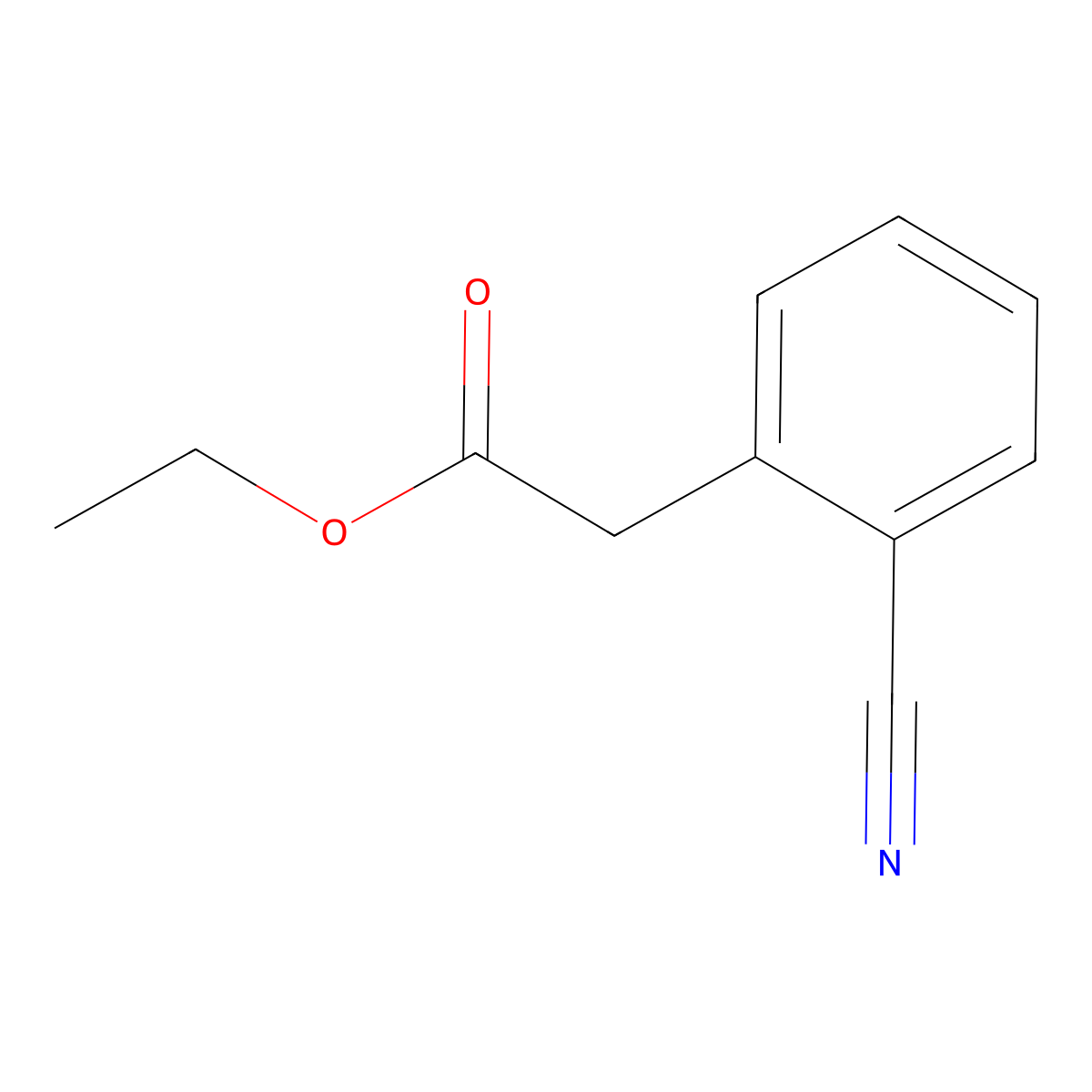 Ethyl 2-(2-cyanophenyl)acetate molecular structure, CAS 67237-76-7