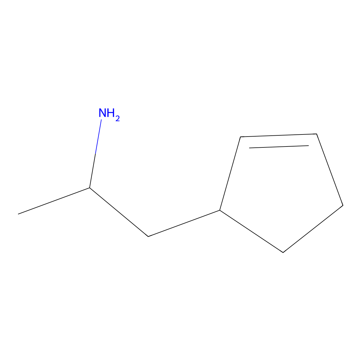 Ethylamine, 2-(2-cyclopentenyl)-1-methyl- molecular structure, CAS 67238-65-7