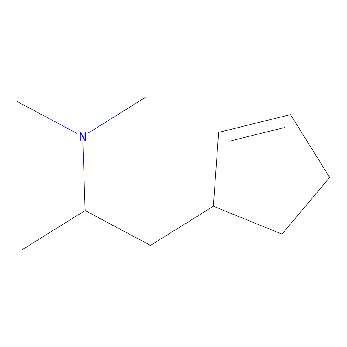 Ethylamine, 2-(2-cyclopentenyl)-N,N,1-trimethyl- molecular structure, CAS 67238-66-8