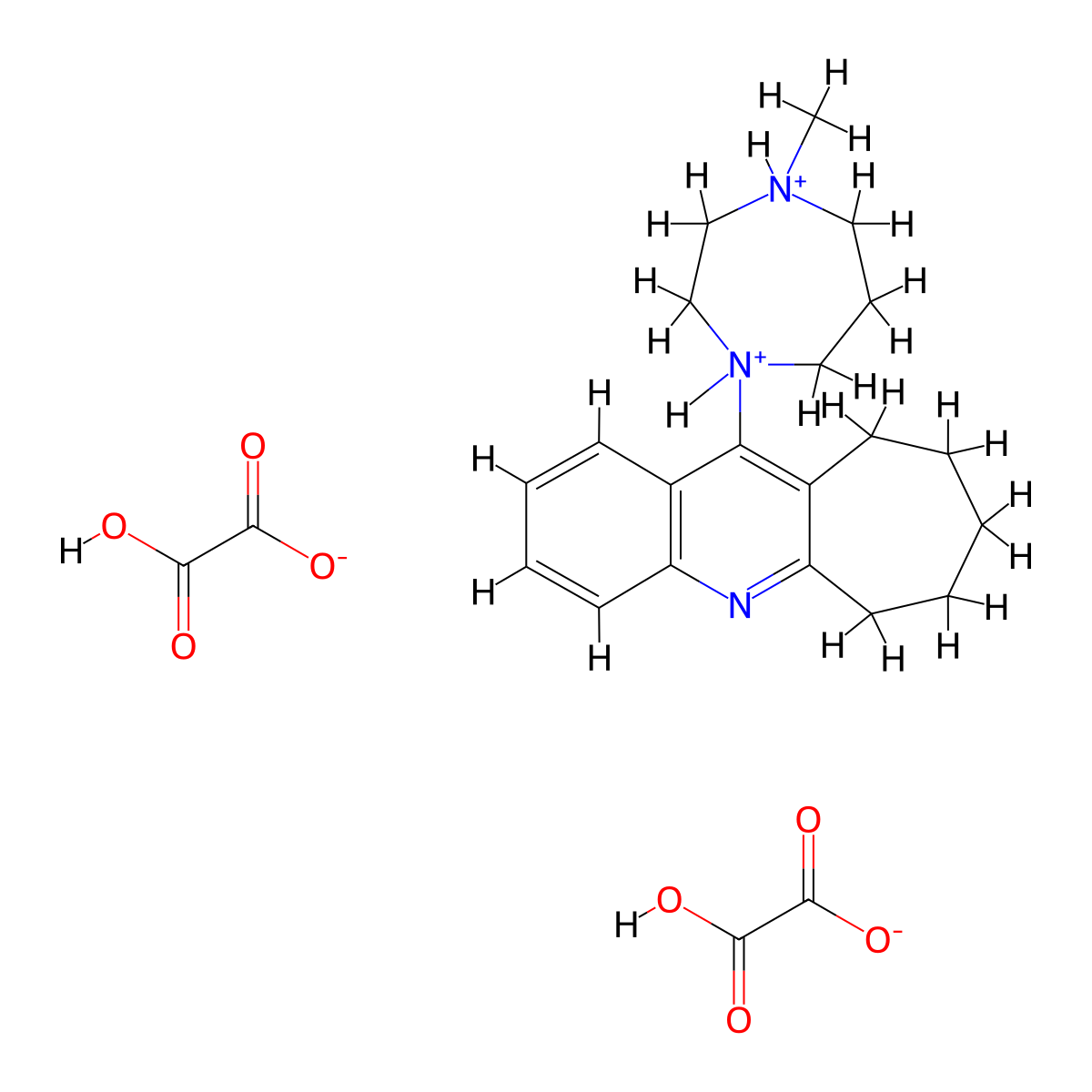 6H-Cyclohepta(b)quinoline 7,8,9,10-tetrahydro-11-(4-methylhexahydro-1H-1,4-diazepin-1-yl)-, dioxalate, monohydrate molecular structure, CAS 67238-95-3