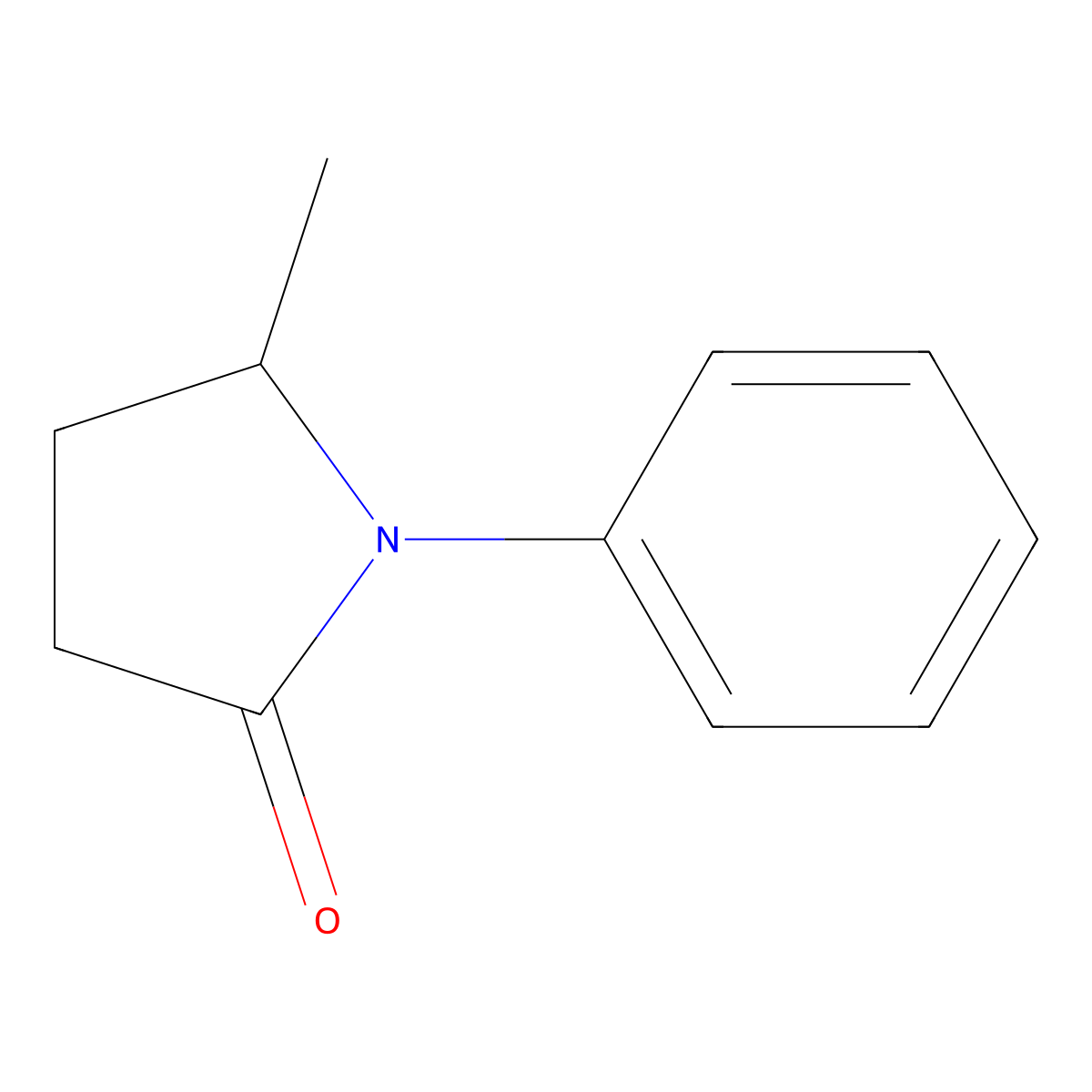 5-Methyl-1-phenylpyrrolidin-2-one molecular structure, CAS 6724-71-6