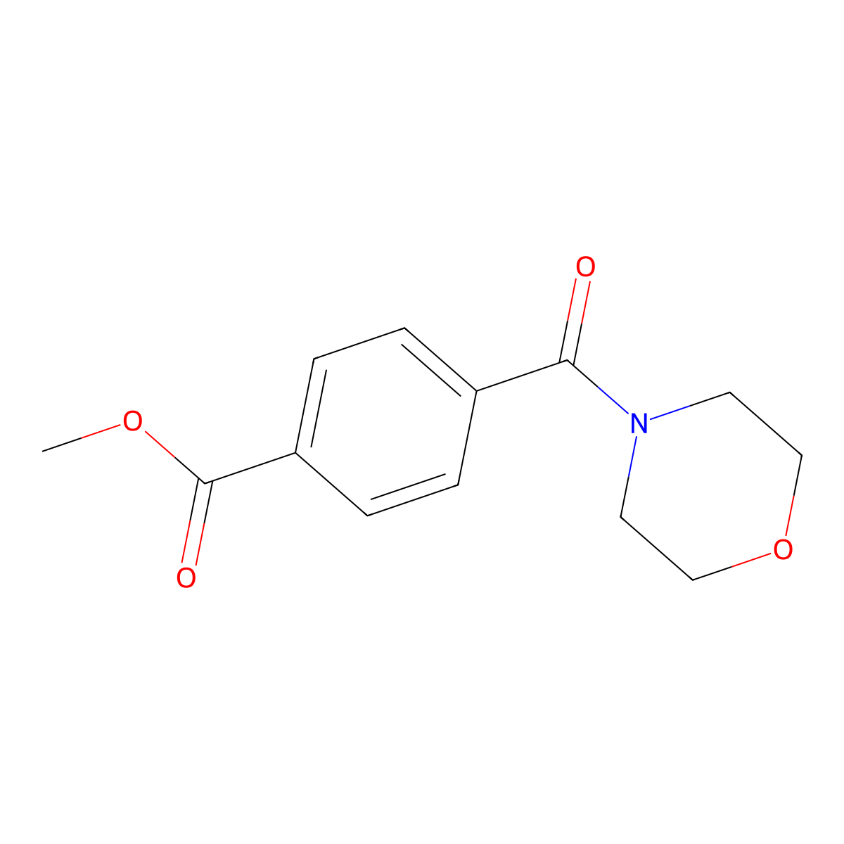 Methyl 4-(morpholine-4-carbonyl)benzoate molecular structure, CAS 6724-90-9