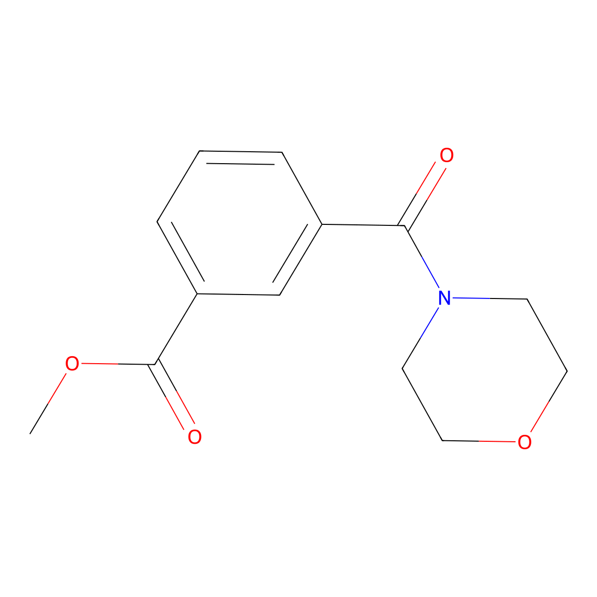Methyl 3-[(morpholin-4-yl)carbonyl]benzoate molecular structure, CAS 6724-93-2