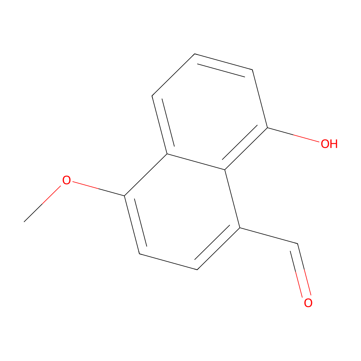 8-Hydroxy-4-methoxynaphthalene-1-carbaldehyde molecular structure, CAS 67243-03-2