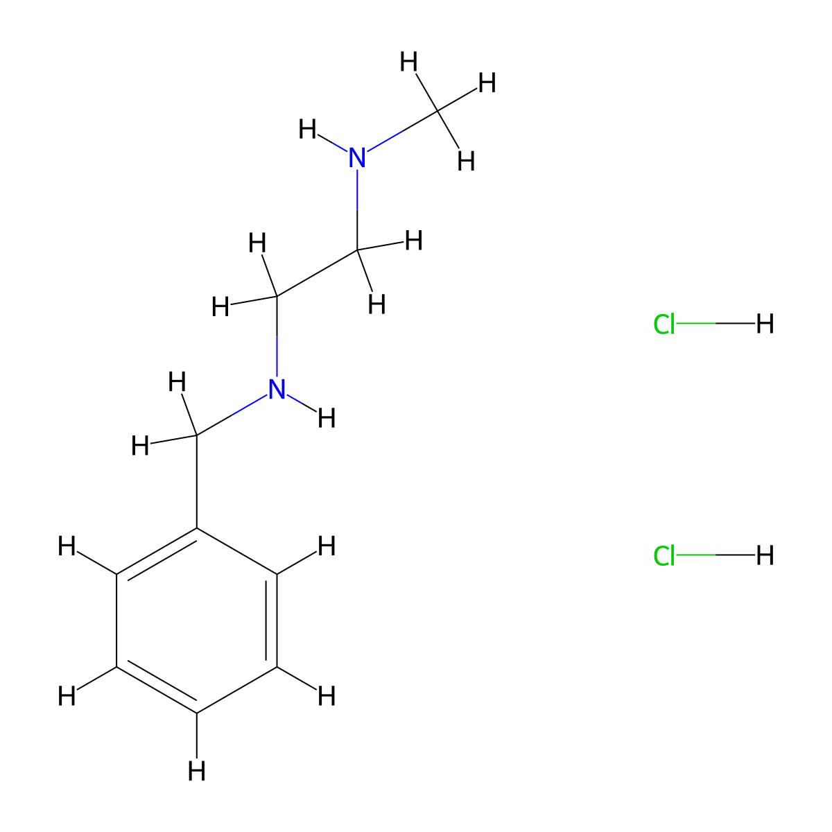 Benzyl[2-(methylamino)ethyl]amine dihydrochloride molecular structure, CAS 67245-10-7