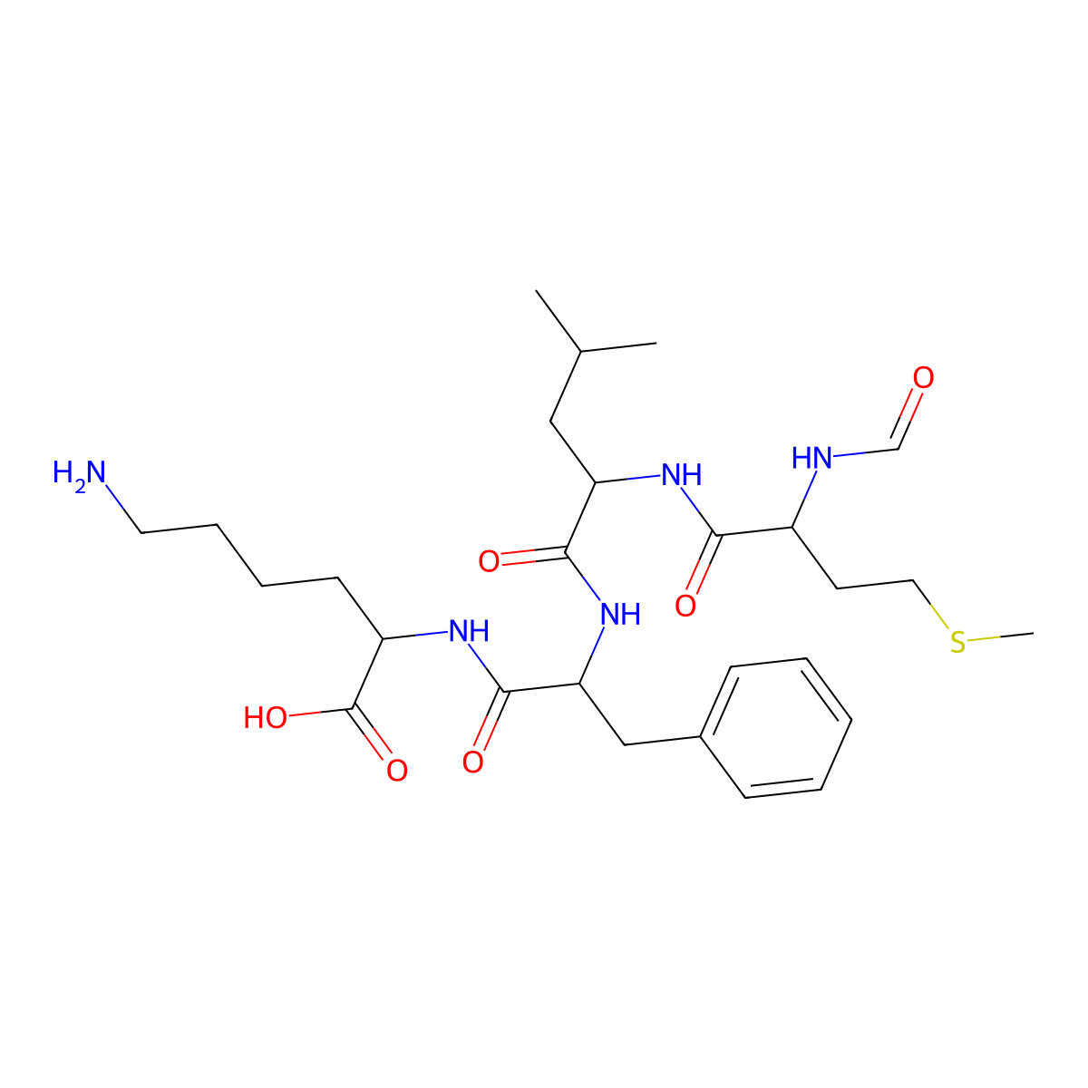 N-Formylmethionyl-leucyl-phenylalanyl-lysine molecular structure, CAS 67247-11-4