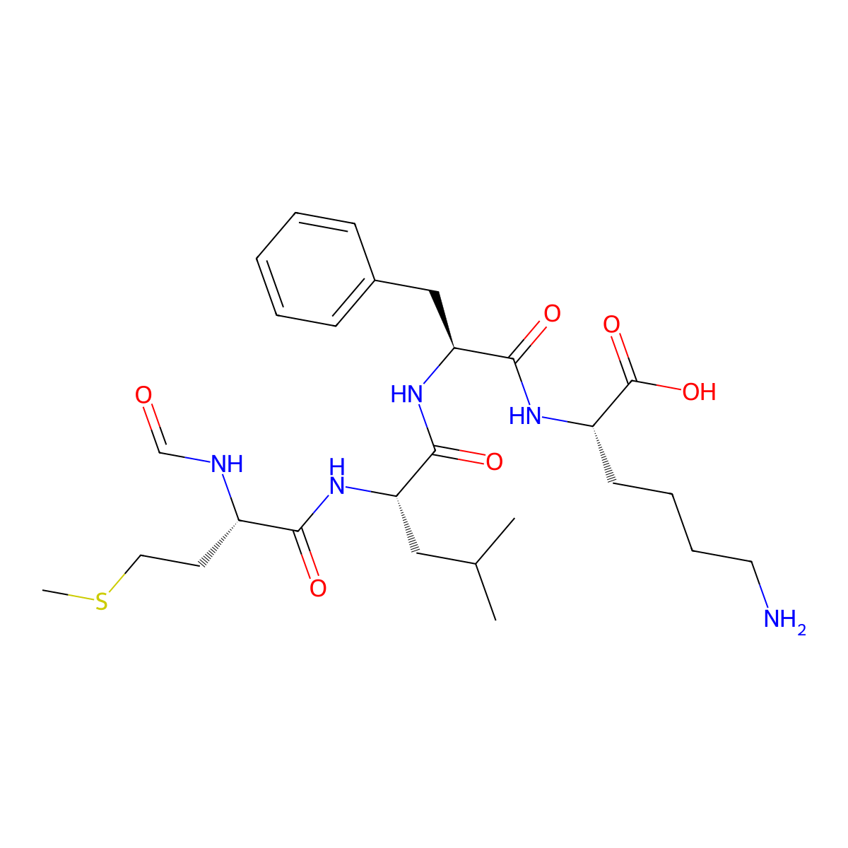 N-Formylmethionyl-leucyl-phenylalanyl-lysine molecular structure, CAS 67247-11-4