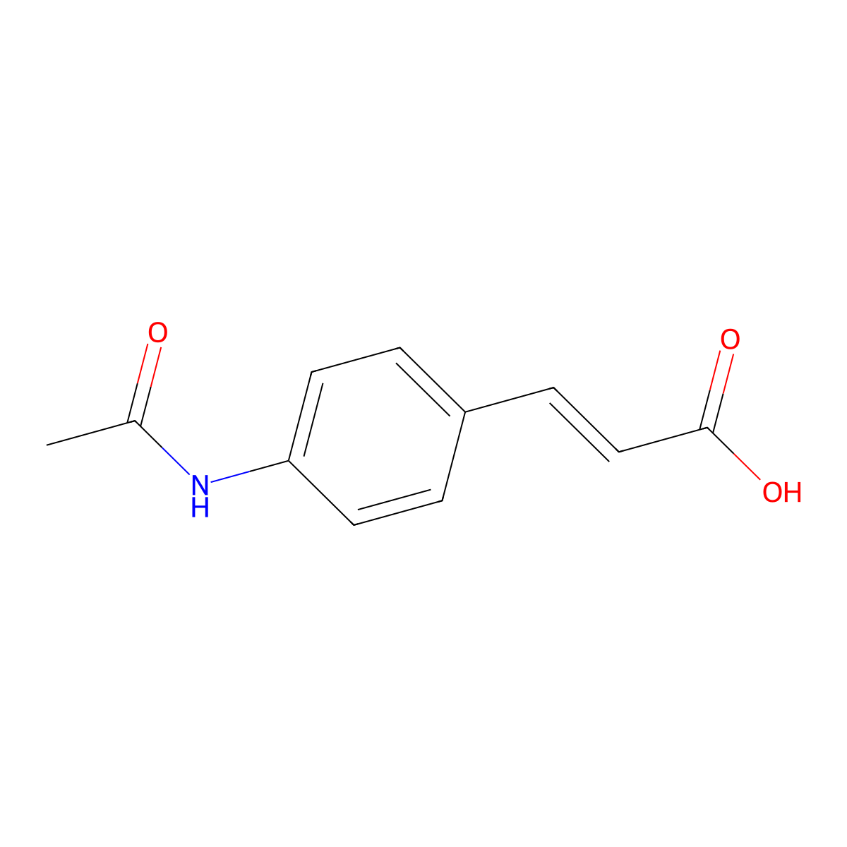 4-Acetamidocinnamic acid molecular structure, CAS 67249-02-9
