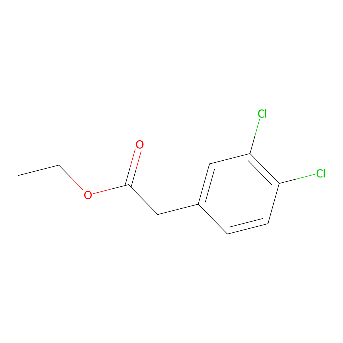 Ethyl 3,4-dichlorophenylacetate molecular structure, CAS 6725-45-7