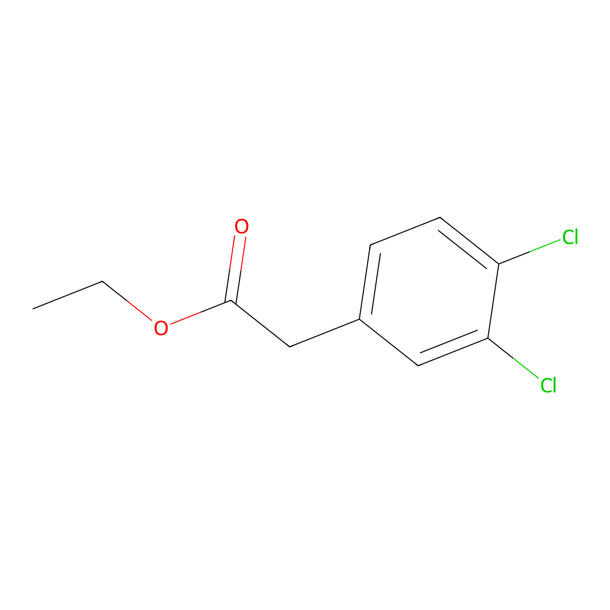 Ethyl 3,4-dichlorophenylacetate molecular structure, CAS 6725-45-7
