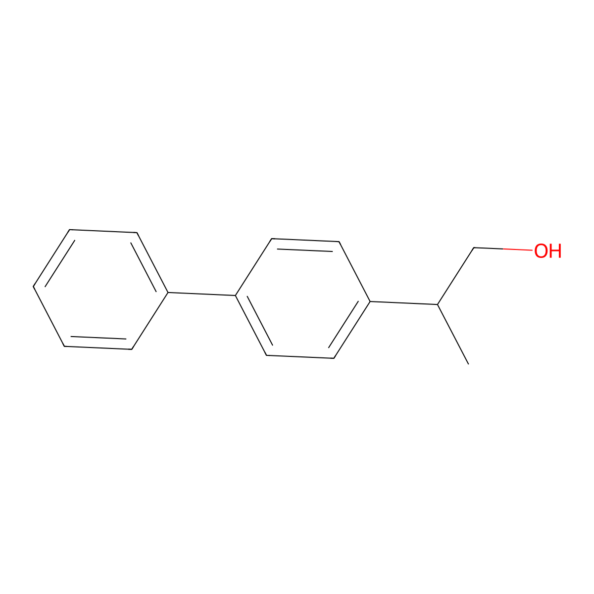 2-([1,1'-Biphenyl]-4-yl)propan-1-ol molecular structure, CAS 6725-53-7