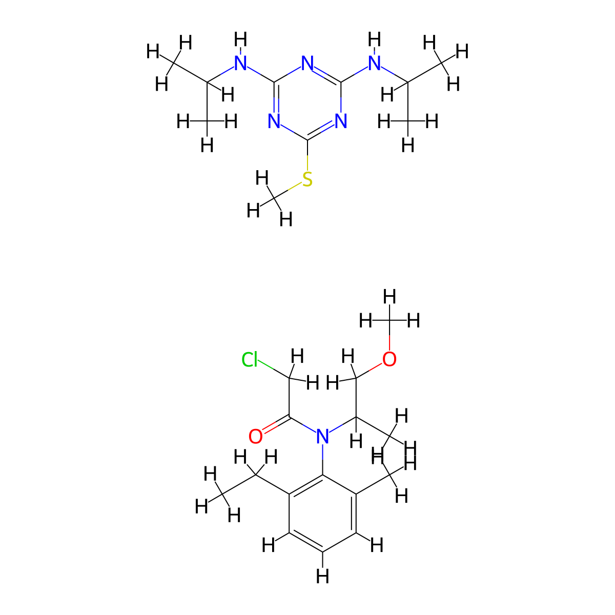 Metolachlor-prometryn mixt. molecular structure, CAS 67257-13-0