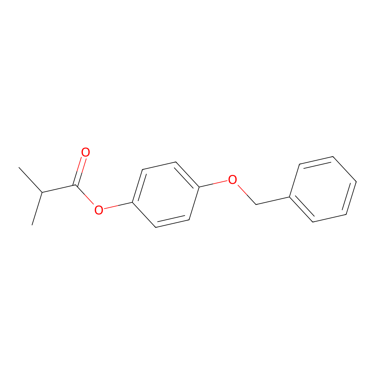 2-Methylpropionic acid, 4-benzyloxyphenyl ester molecular structure, CAS 67258-85-9