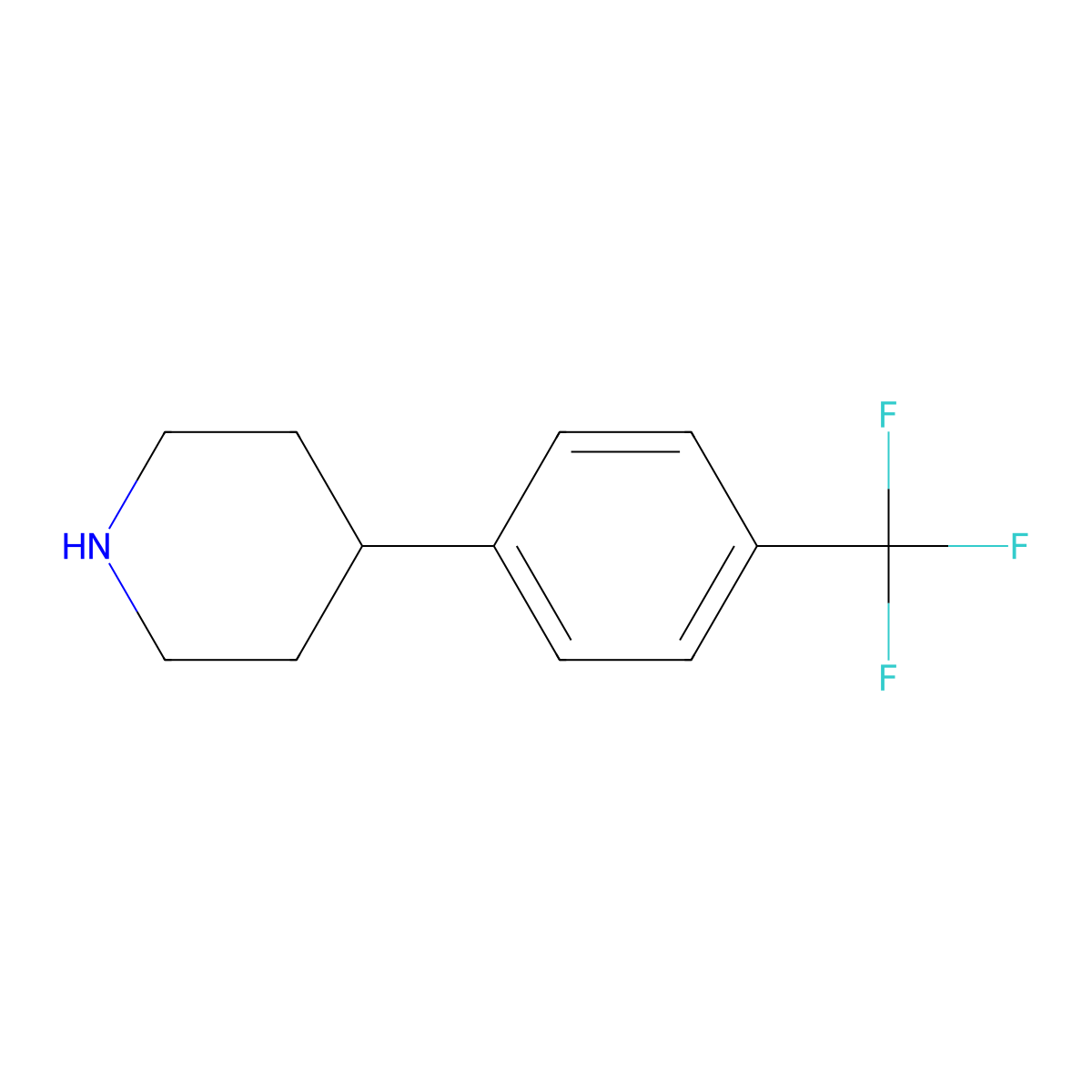4-(4-(Trifluoromethyl)phenyl)piperidine molecular structure, CAS 67259-63-6