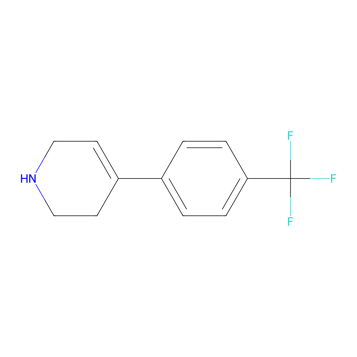 Pyridine, 1,2,3,6-tetrahydro-4-[4-(trifluoromethyl)phenyl]- molecular structure, CAS 67259-64-7
