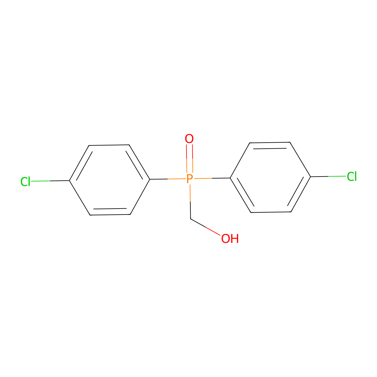 Methanol, 1-[bis(4-chlorophenyl)phosphinyl]- molecular structure, CAS 67260-92-8