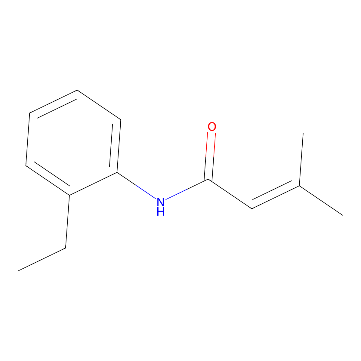 N-(2-ethylphenyl)-3-methylbut-2-enamide molecular structure, CAS 67262-58-2