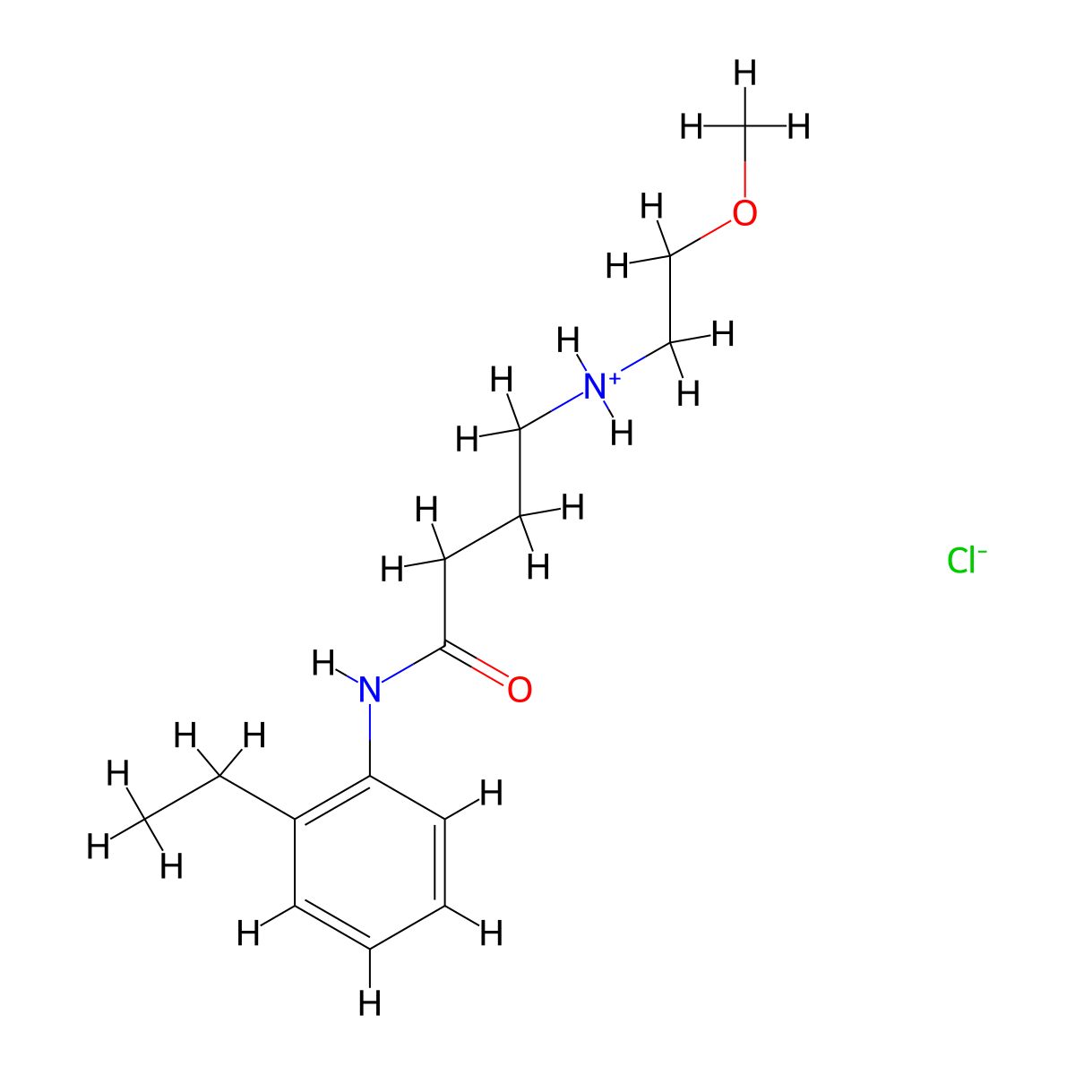 Butyranilide, 2'-ethyl-4-(2-methoxyethyl)amino-, hydrochloride molecular structure, CAS 67262-72-0