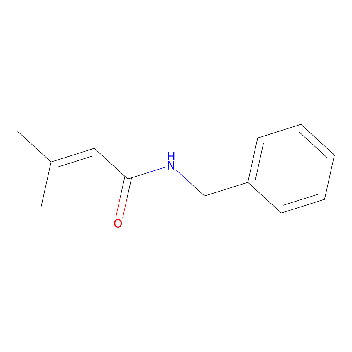 2-Butenamide, 3-methyl-N-(phenylmethyl)- molecular structure, CAS 67264-80-6