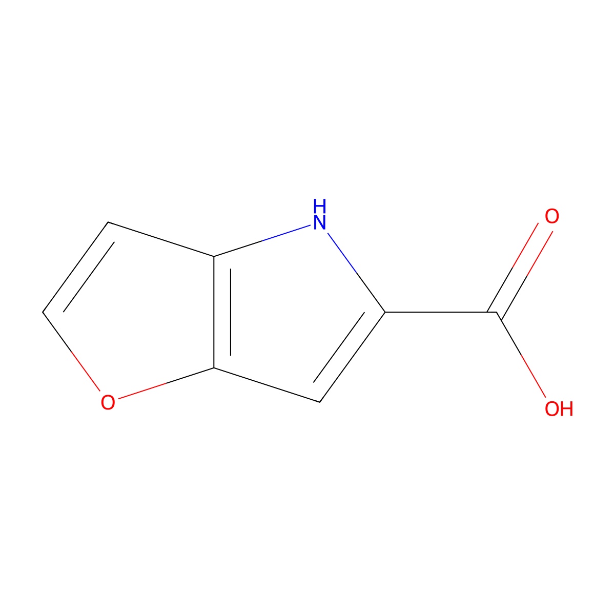 4H-Furo(3,2-b)pyrrole-5-carboxylic acid molecular structure, CAS 67268-37-5